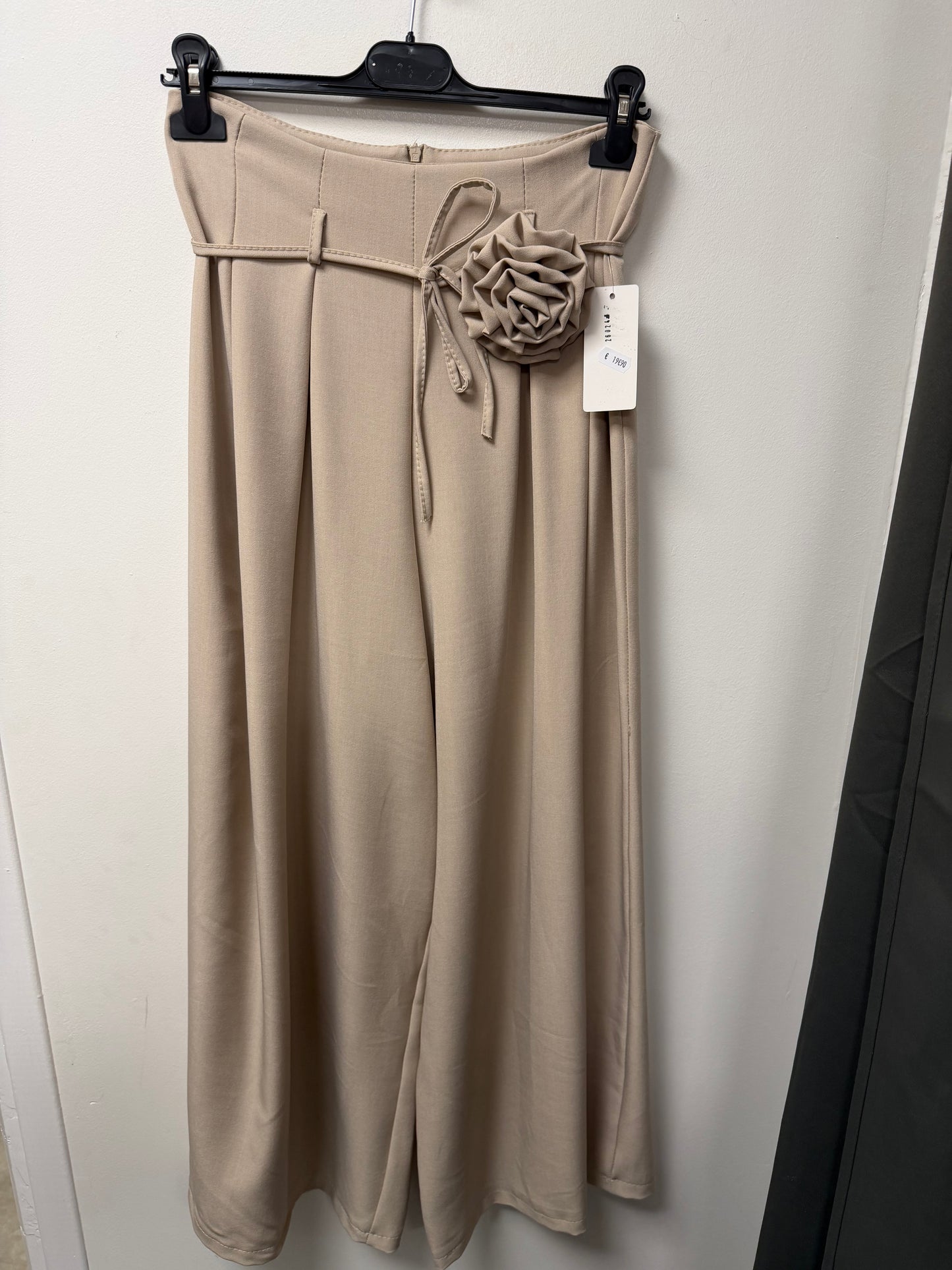 Pantalon Large Palazzo avec Ceinture Fleurie 26024