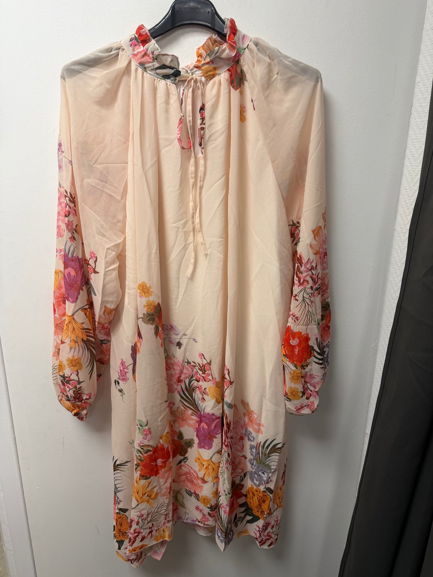 Blouse Fluide Fleurie Manches Amples & Col Noué