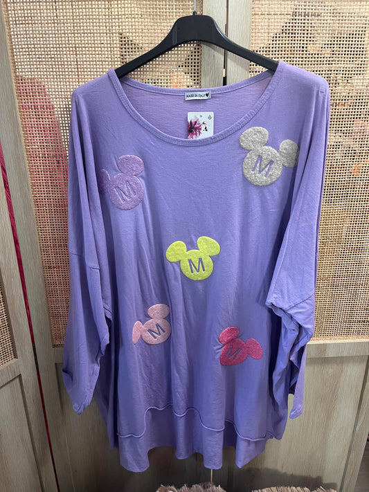 Ts354 t-shirt avec plein de Mickey