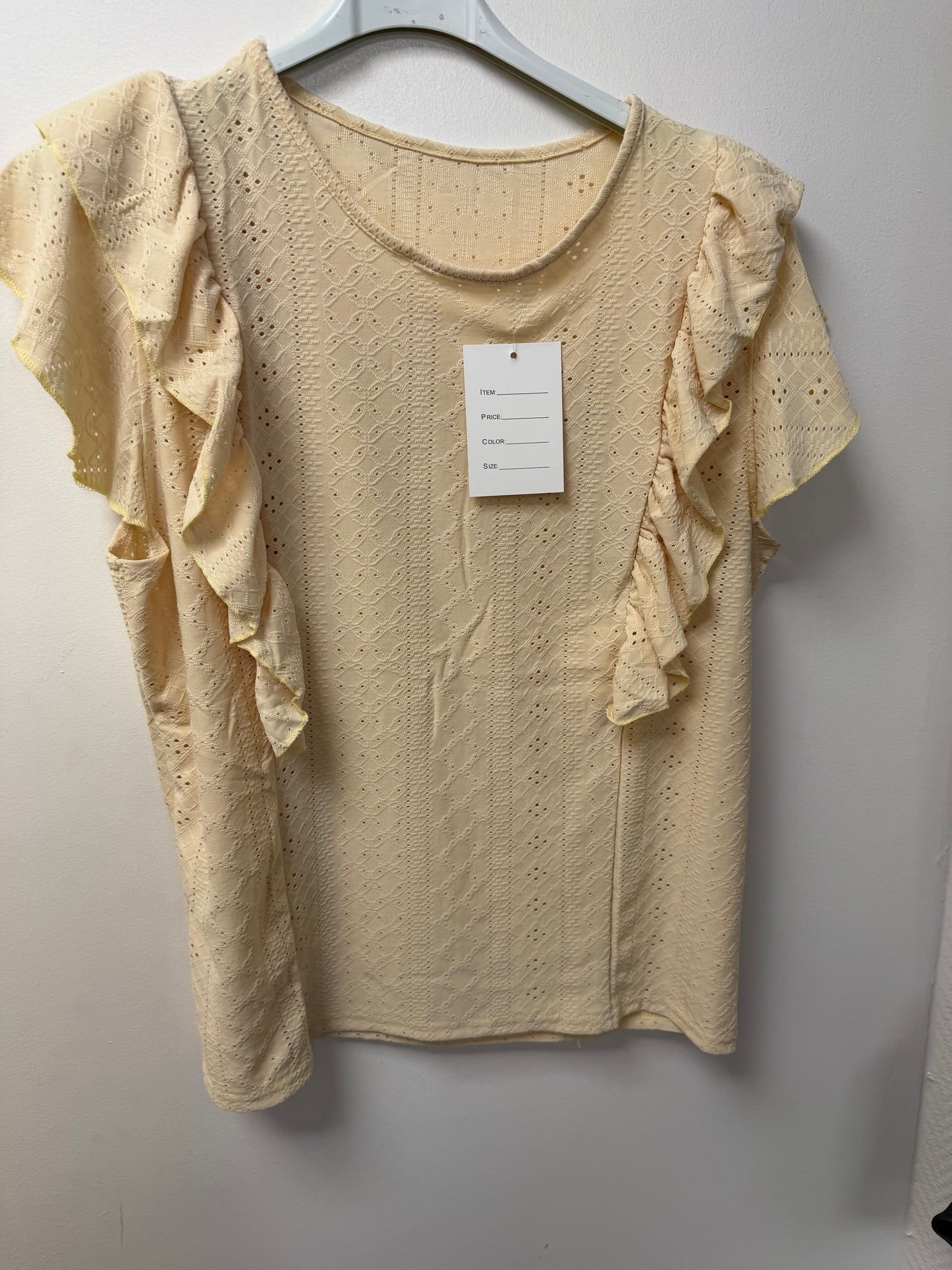 Top en broderie anglaise à volants sur les épaules 7248