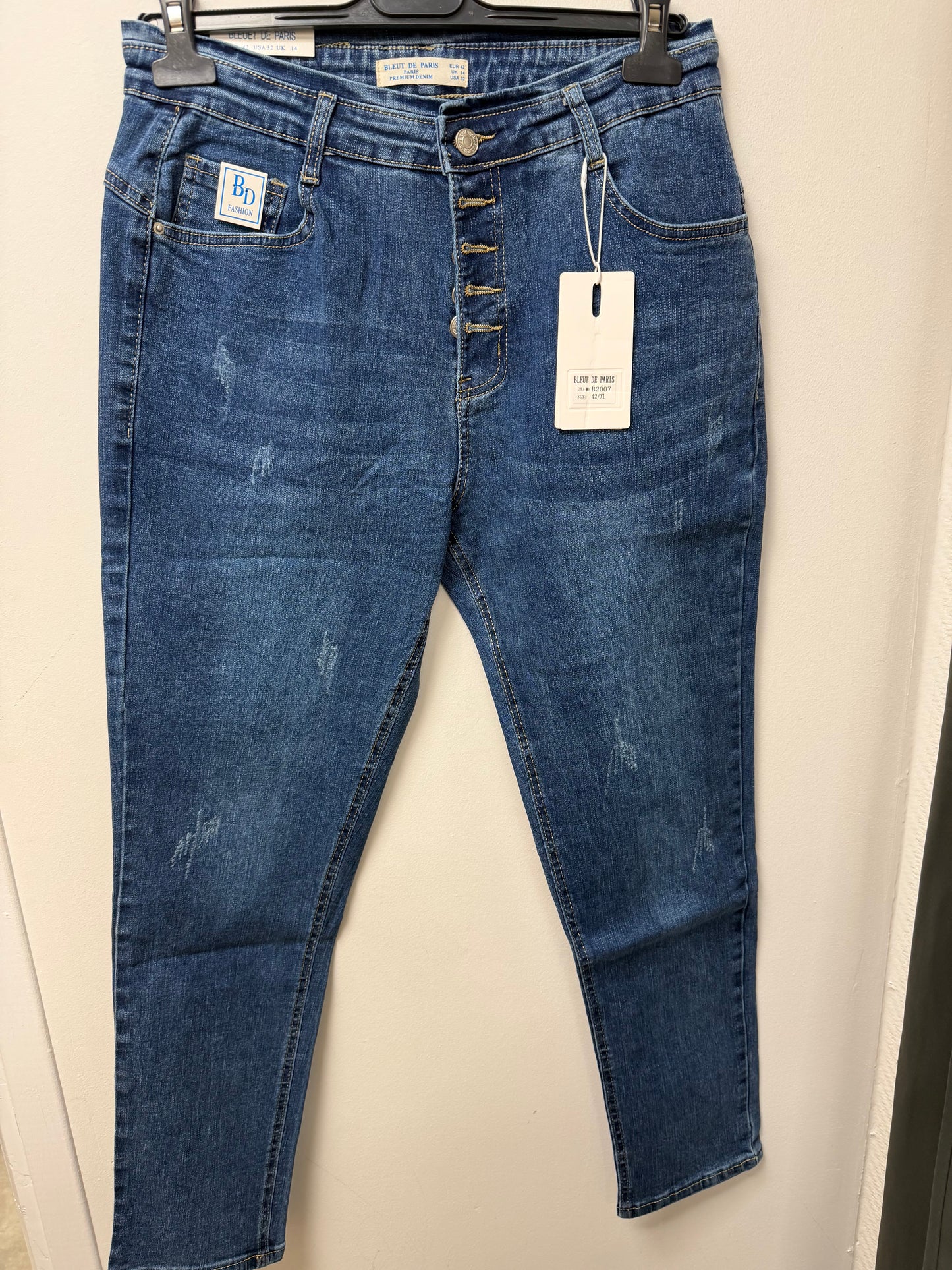 Jean skinny bouton apparent B2007