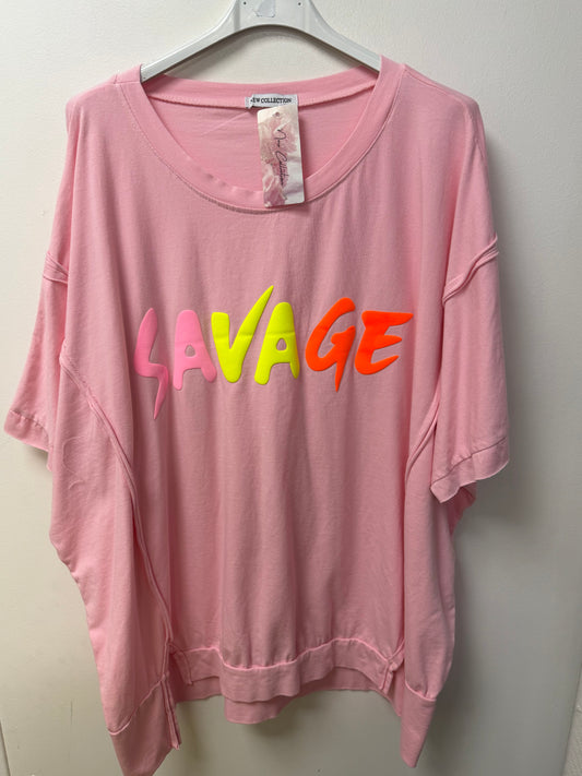 T-shirt oversize inscription “Savage” en relief 0888