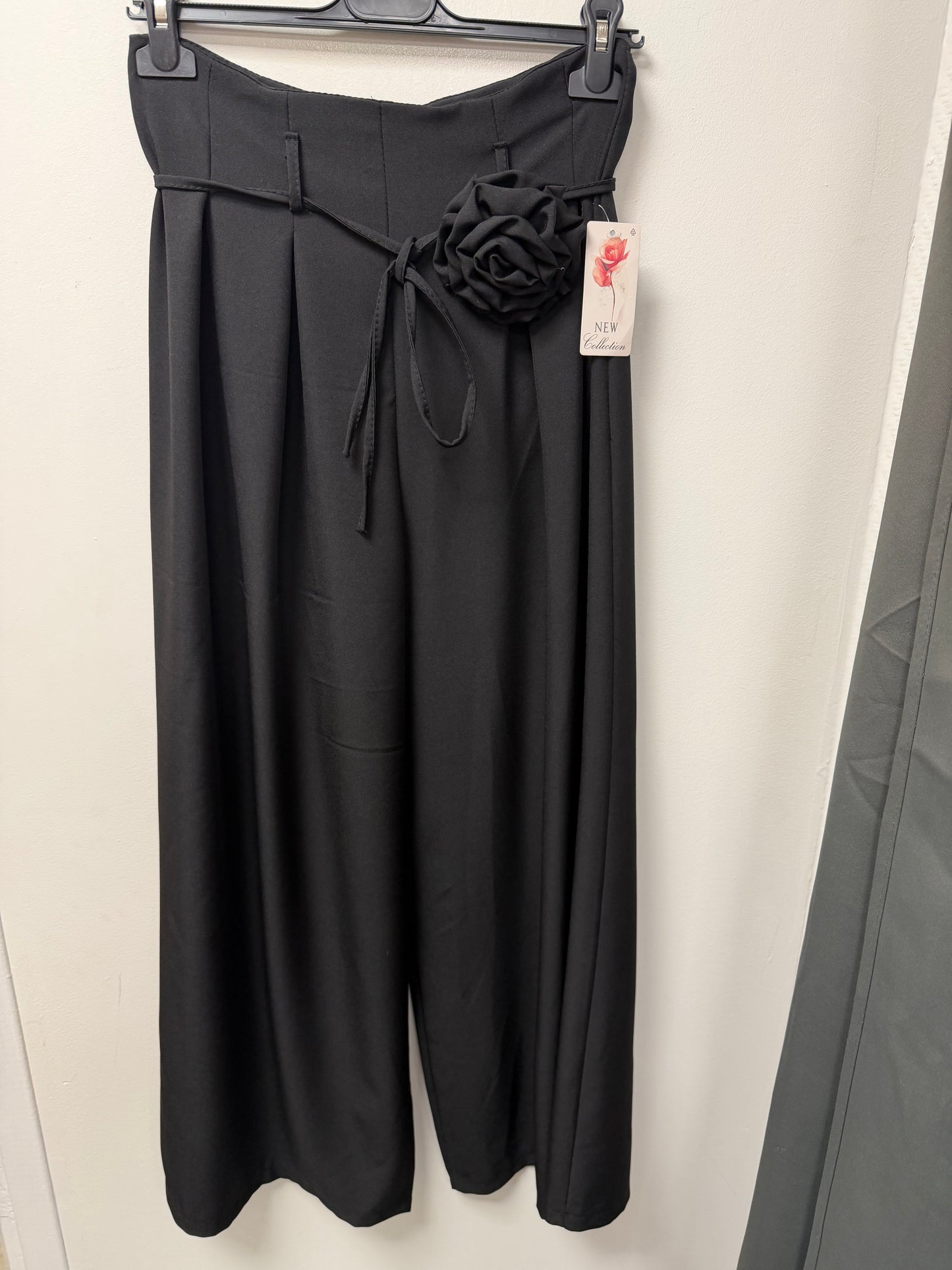 Pantalon Large Palazzo avec Ceinture Fleurie 26024