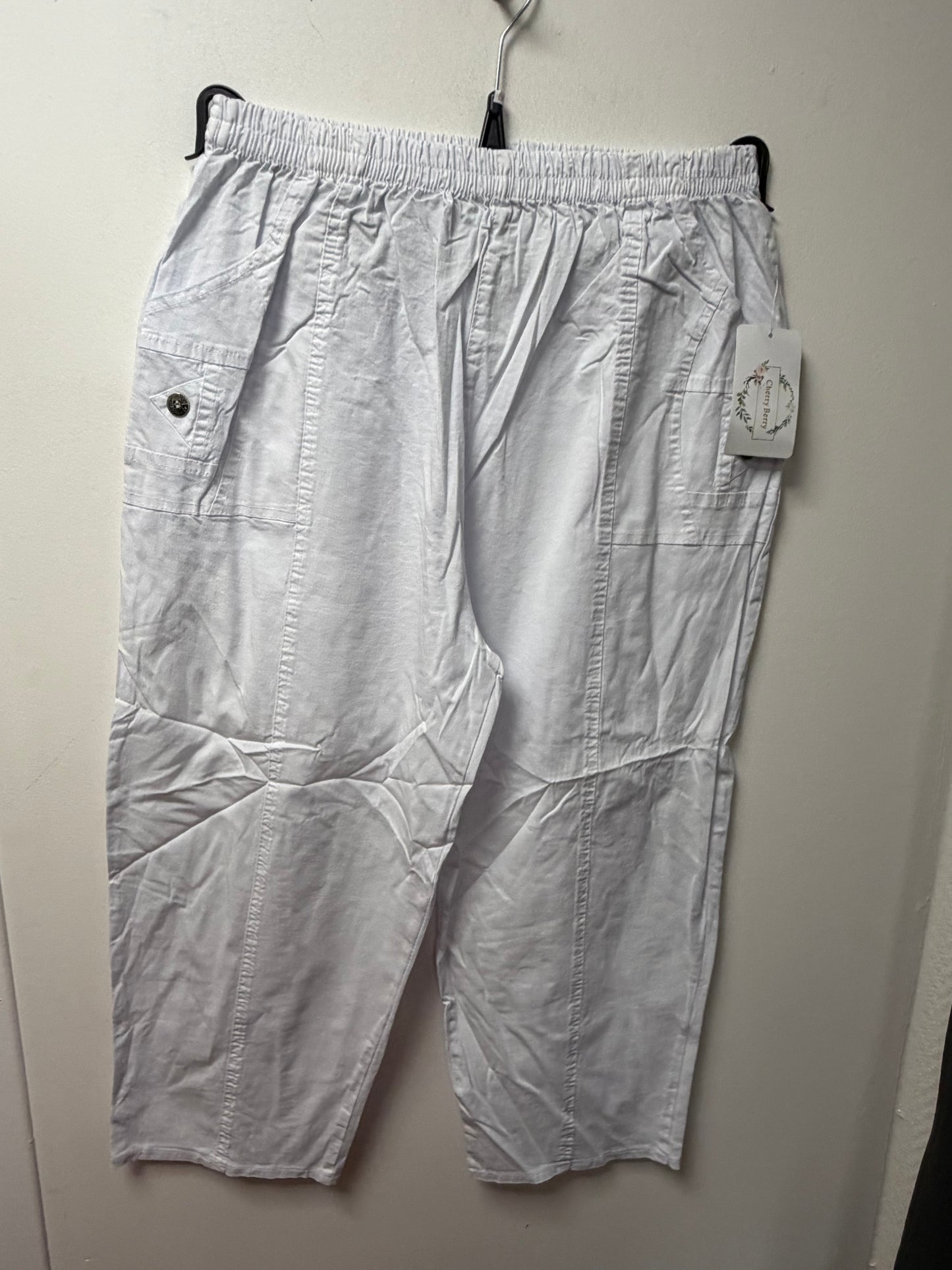 Pantacourt taille élastique avec poches boutonnées