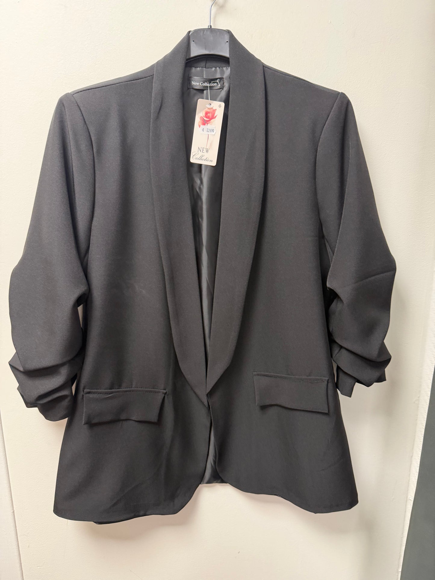 Veste Blazer Fluide à Manches Froncées 26002