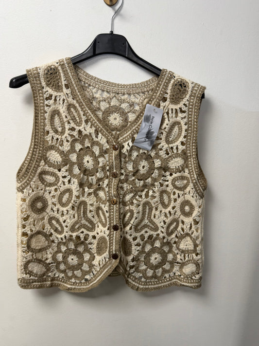 Gilet Crochet Floral Noir et Blanc 978