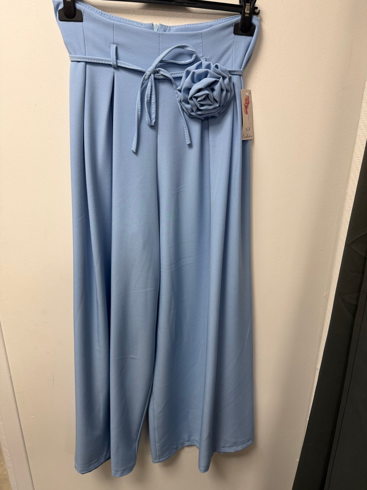 Pantalon Large Palazzo avec Ceinture Fleurie 26024