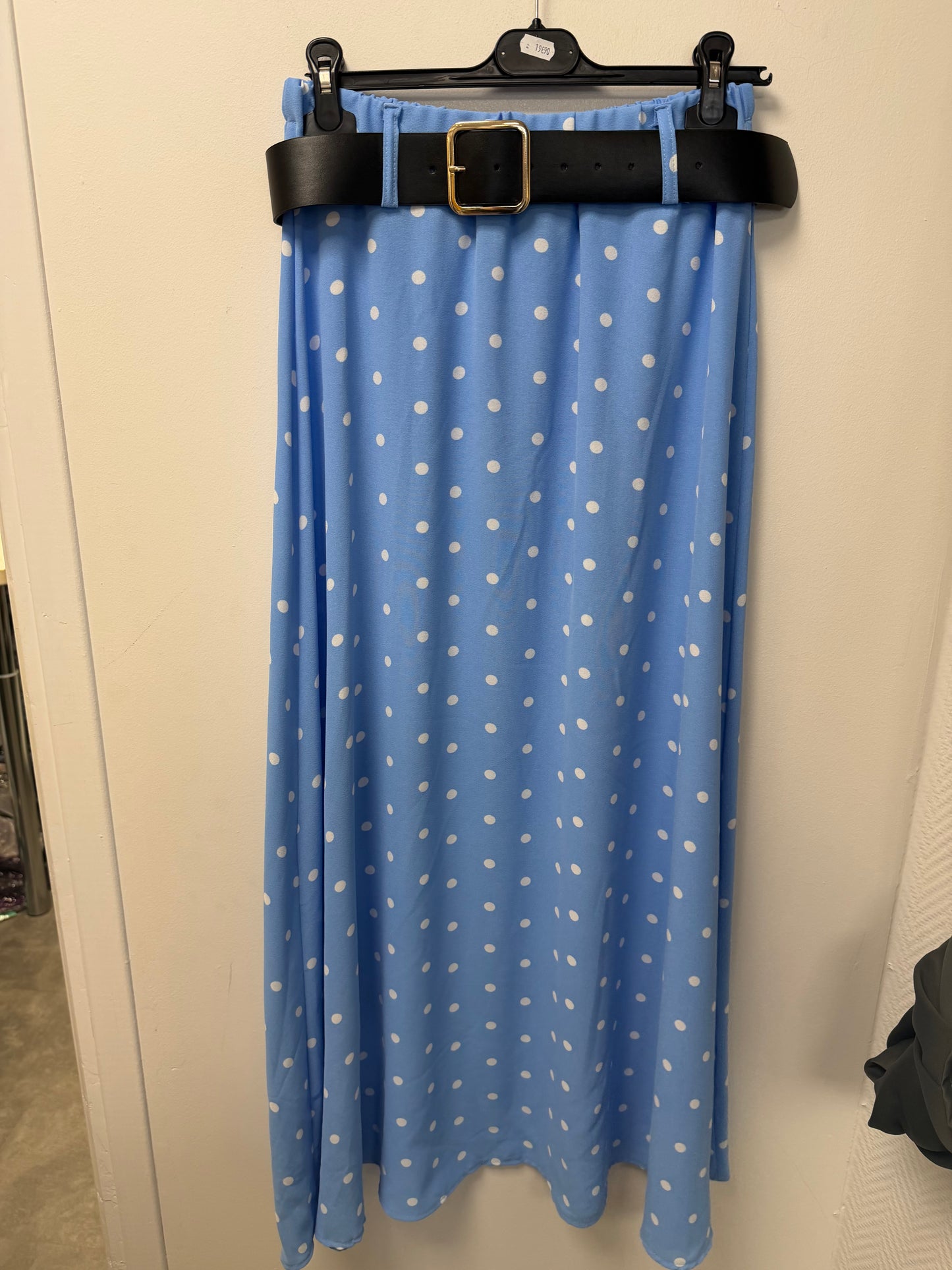 Jupe longue à pois et ceinture en similicuir – Miss Koko Paris 0294