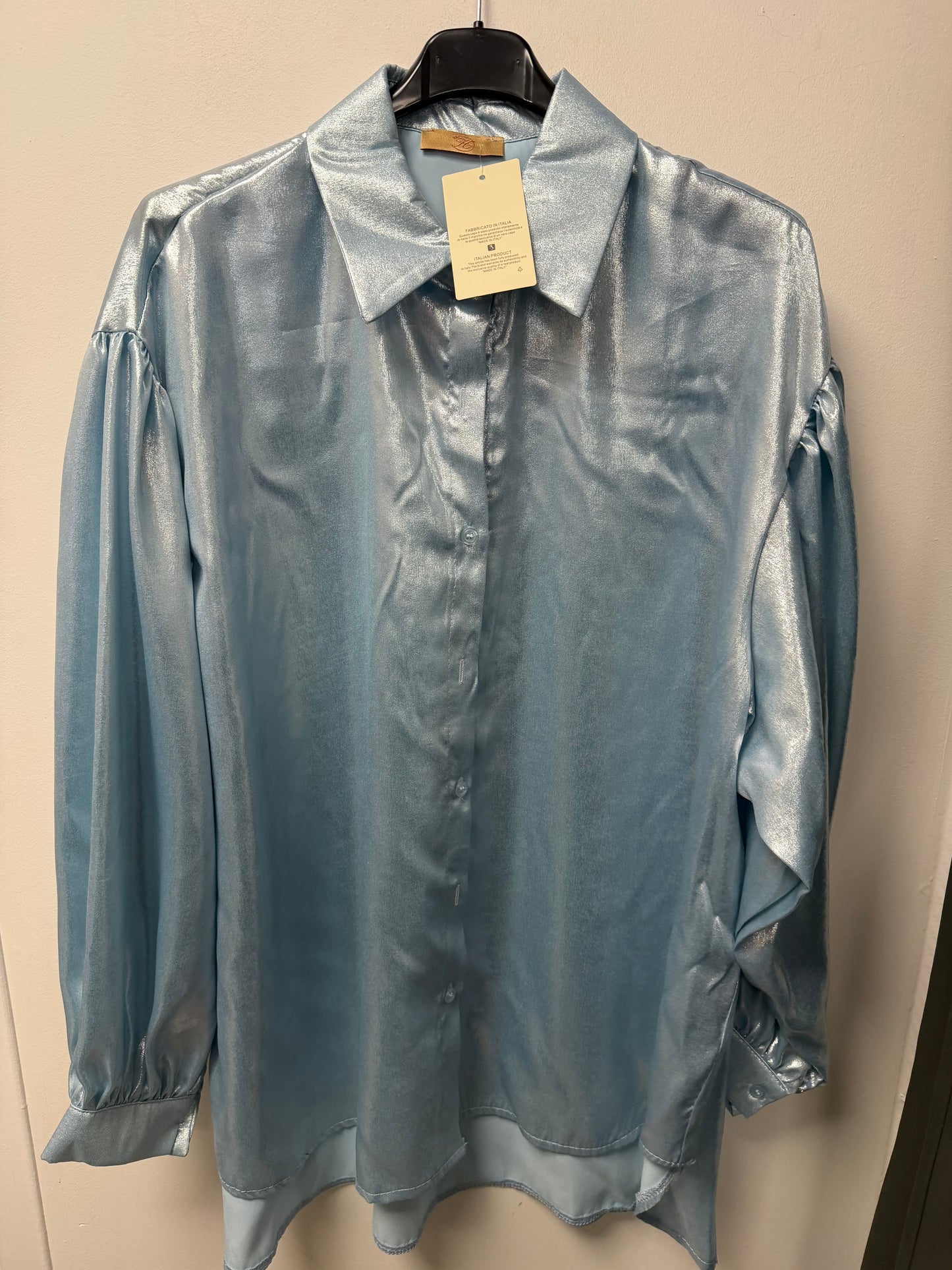 601 Chemise Fluide Satinée à Effet Métallisé