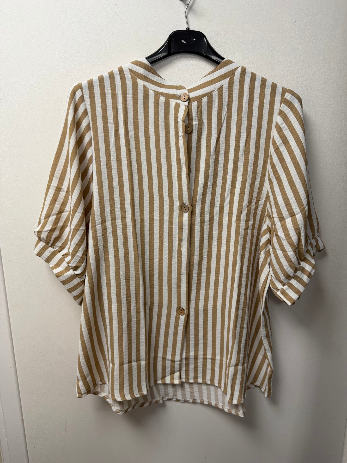Blouse à rayures et boutons bois 7224