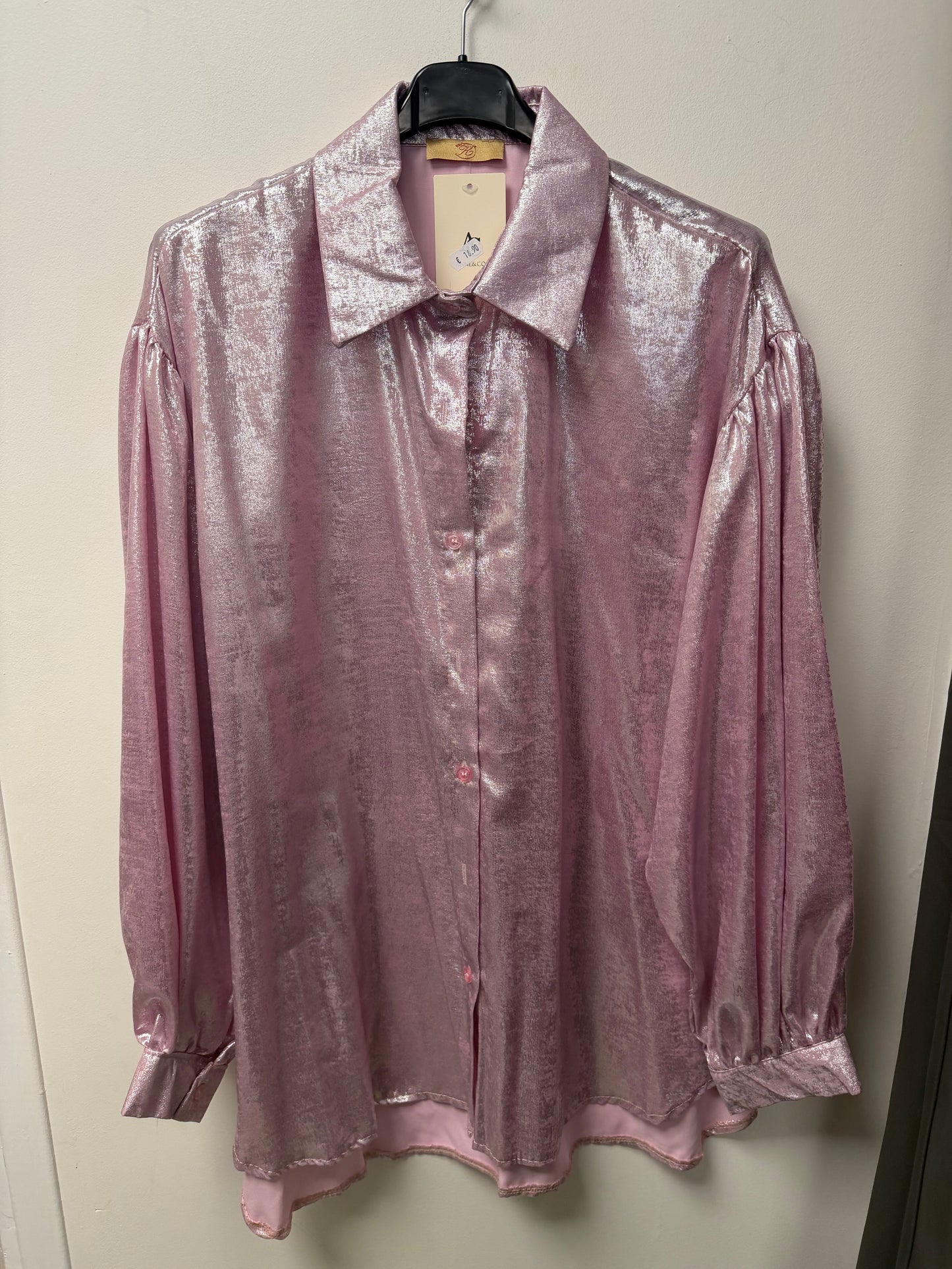 601 Chemise Fluide Satinée à Effet Métallisé