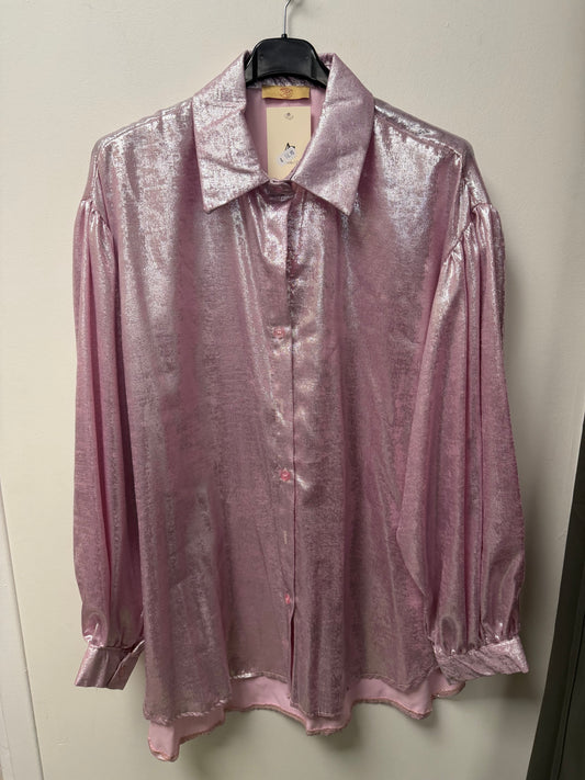 601 Chemise Fluide Satinée à Effet Métallisé