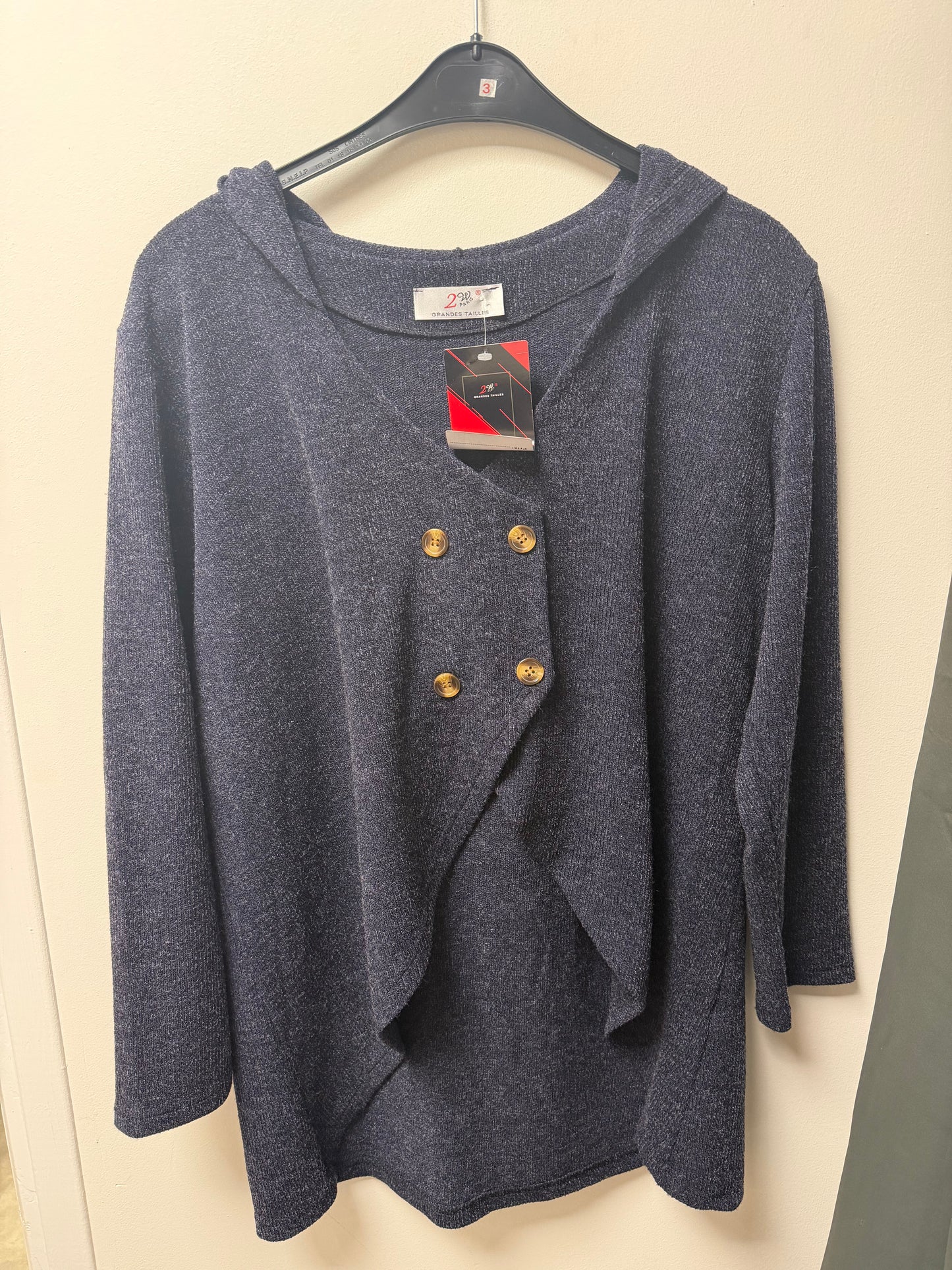 G1638 Gilet croisé à boutons dorés