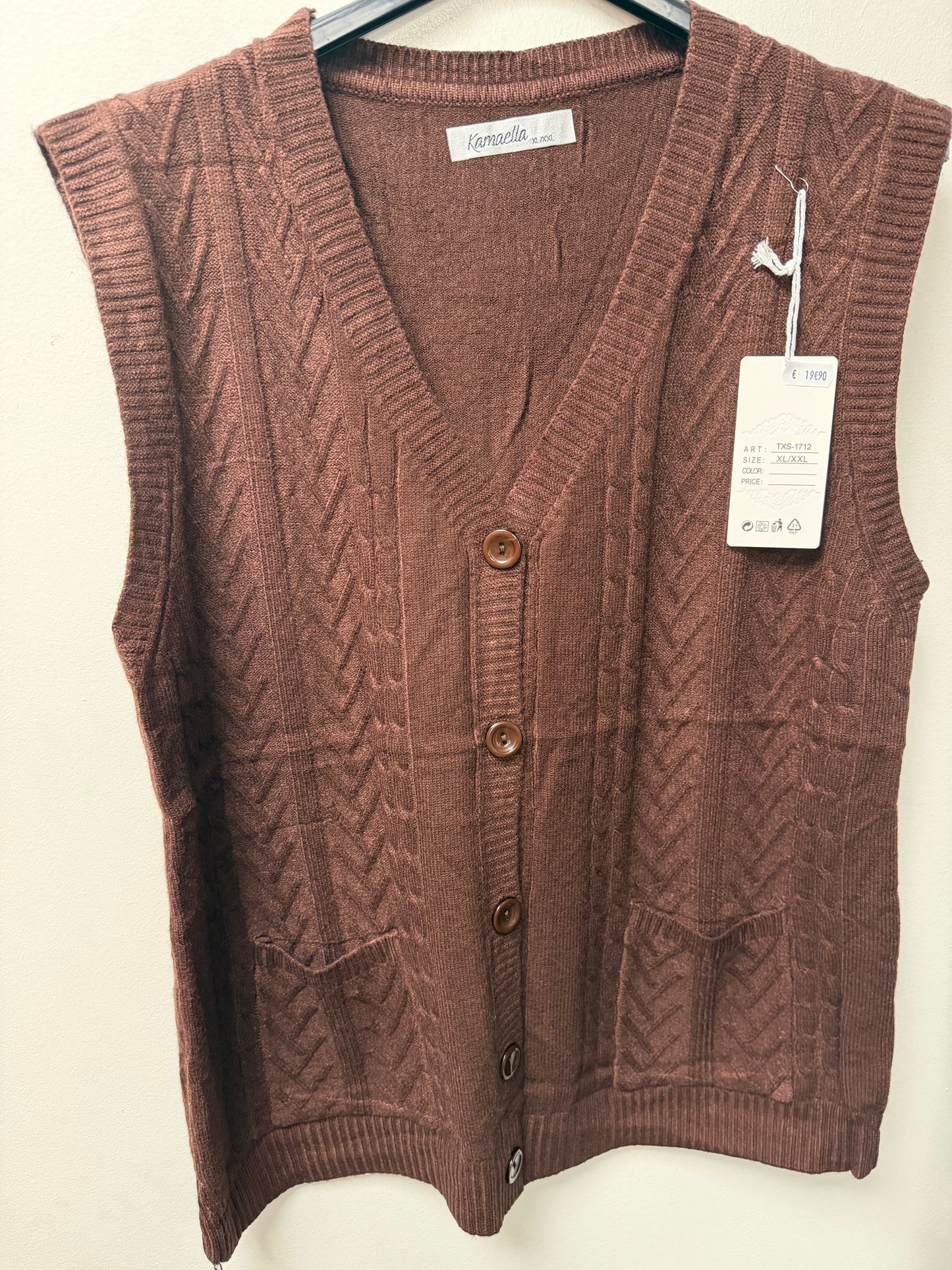 Gilet sans manches en maille torsadée - Style Rétro-Chic