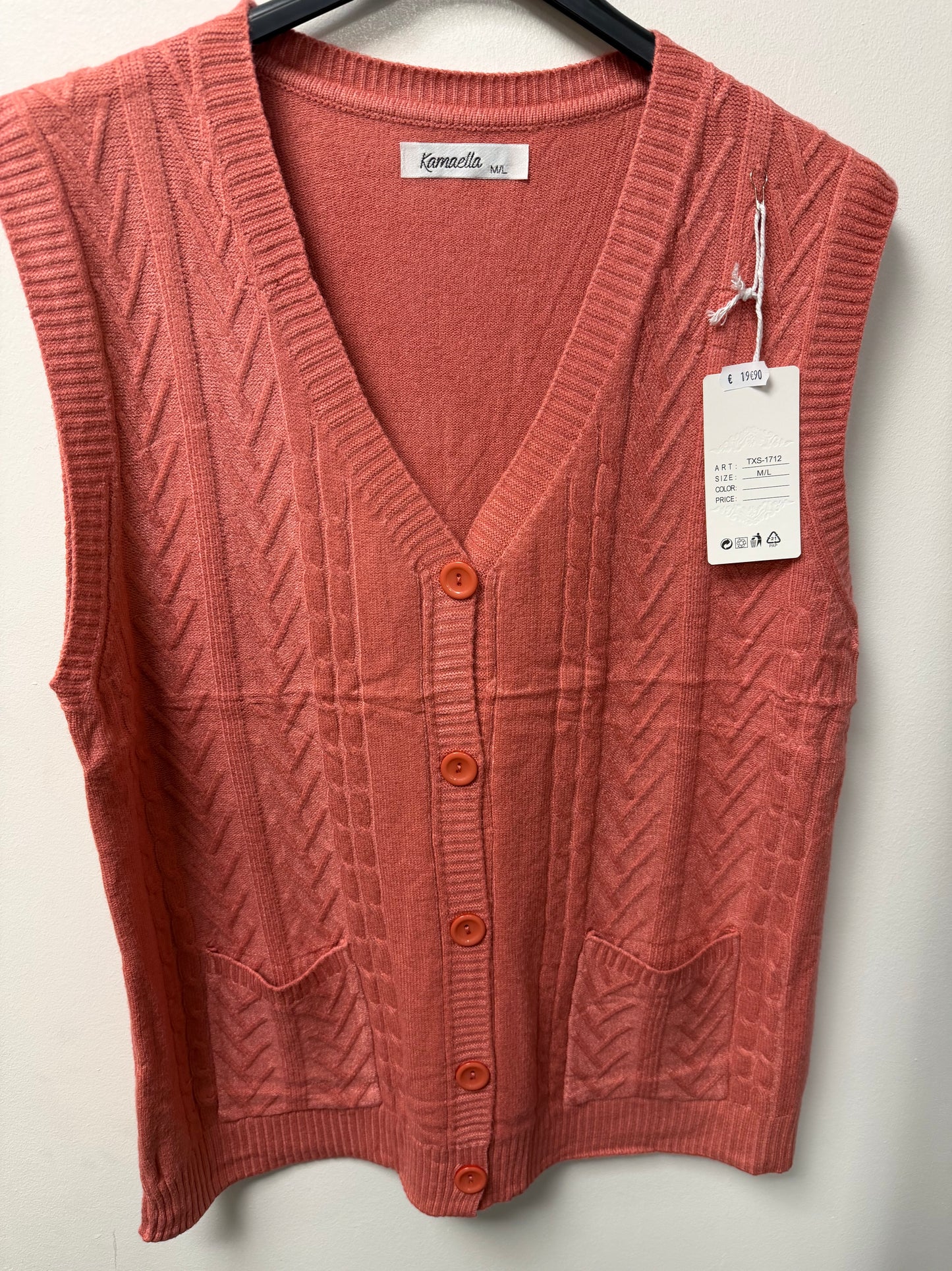 Gilet sans manches en maille torsadée - Style Rétro-Chic