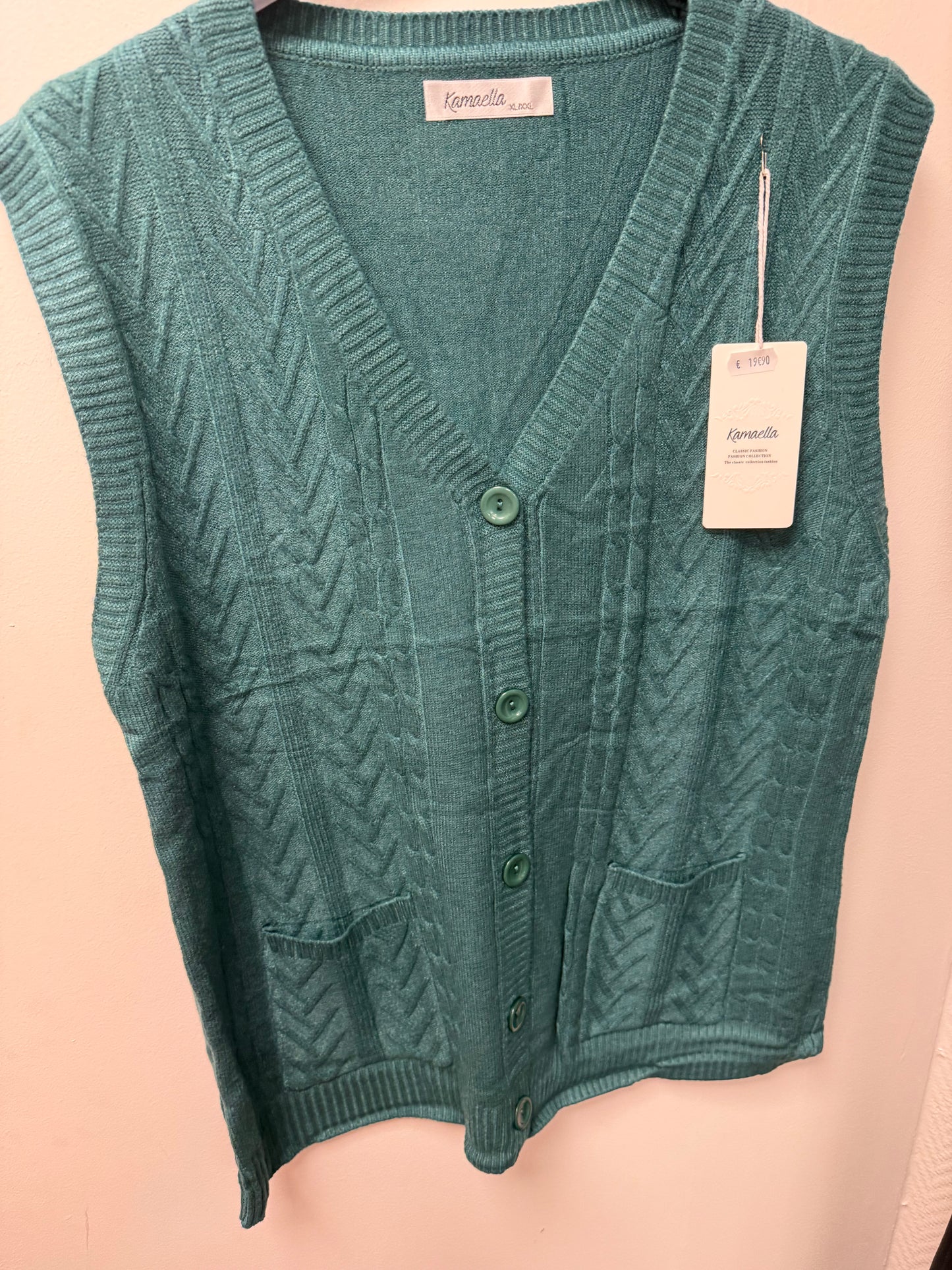 Gilet sans manches en maille torsadée - Style Rétro-Chic