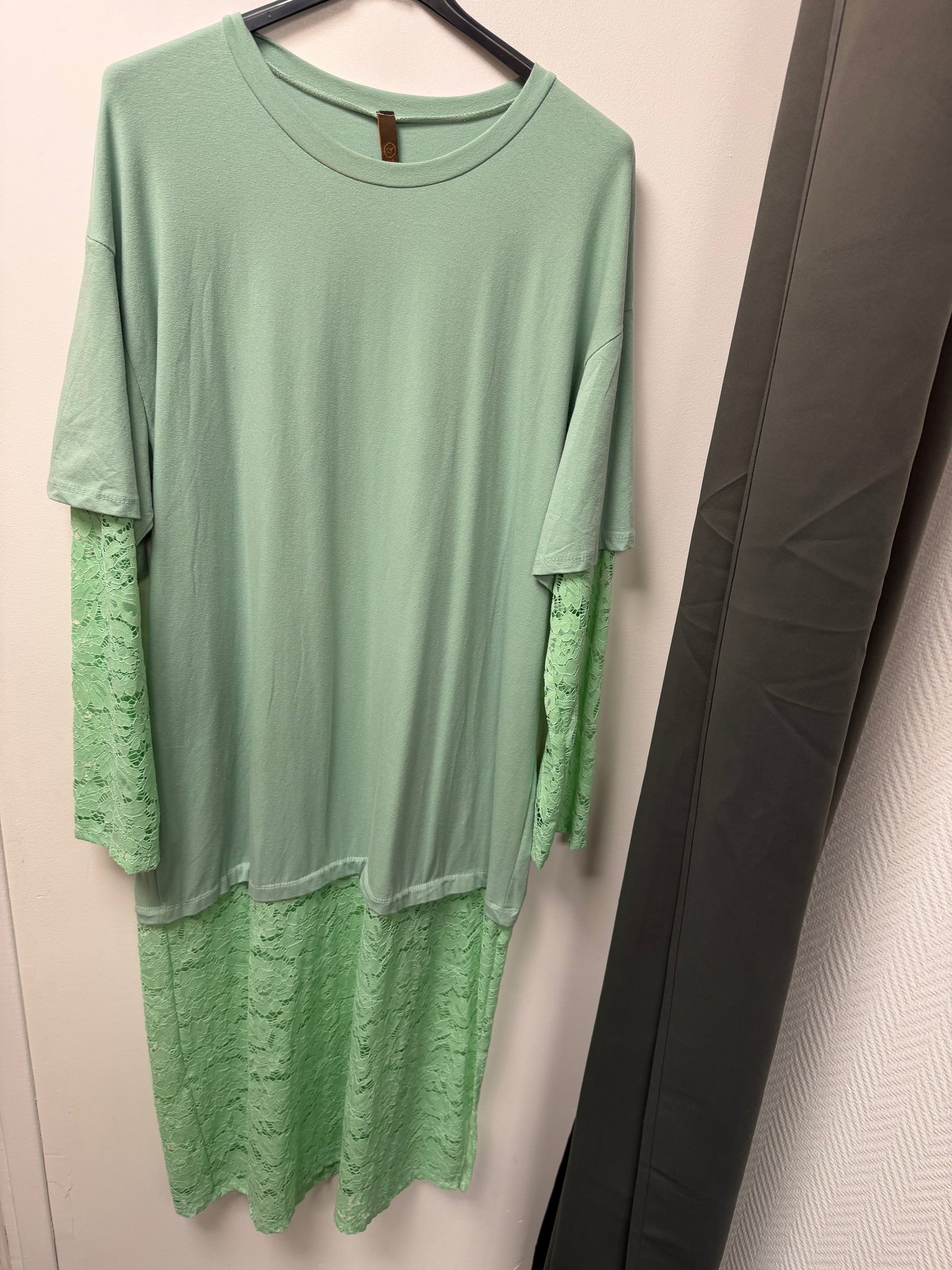 Tunique Longue Bimatière - Détails Dentelle AC56659